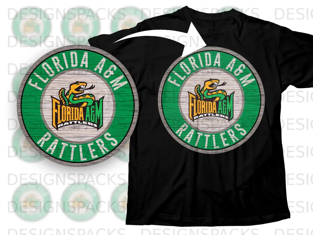 Florida A&M Rattlers Shirt with Green and White Logo