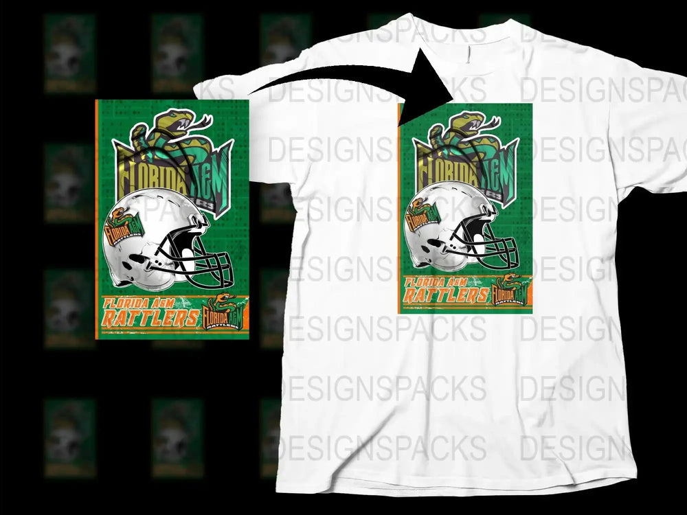 Florida AandM Rattlers T-Shirt, College Football Graphic Tee, Sports Fan Apparel, Unisex White Shirt