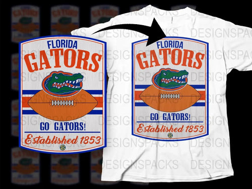 Florida Gators T-Shirt, Football Fan Apparel, Go Gators, College Sports Tee, Established 1853, Orange and Blue