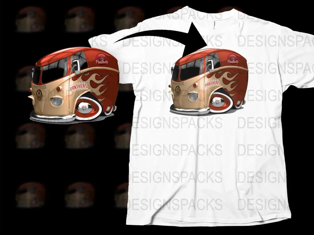 Florida Panthers Custom Retro Van Graphics Png Digital Download