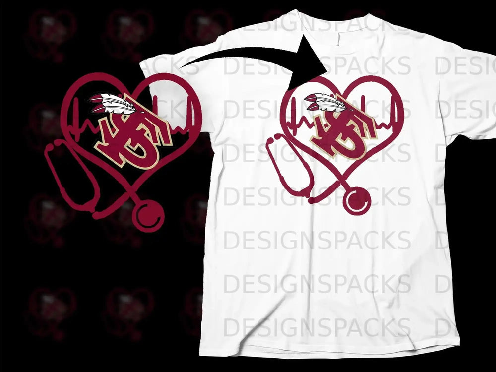 Heartbeat Stethoscope Kansas City Themed T-Shirt
