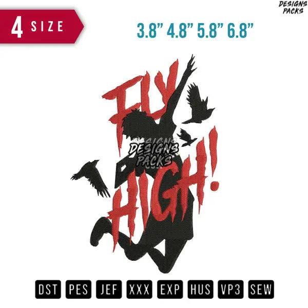 Fly high bird Haikyuu Anime Embroidery Design