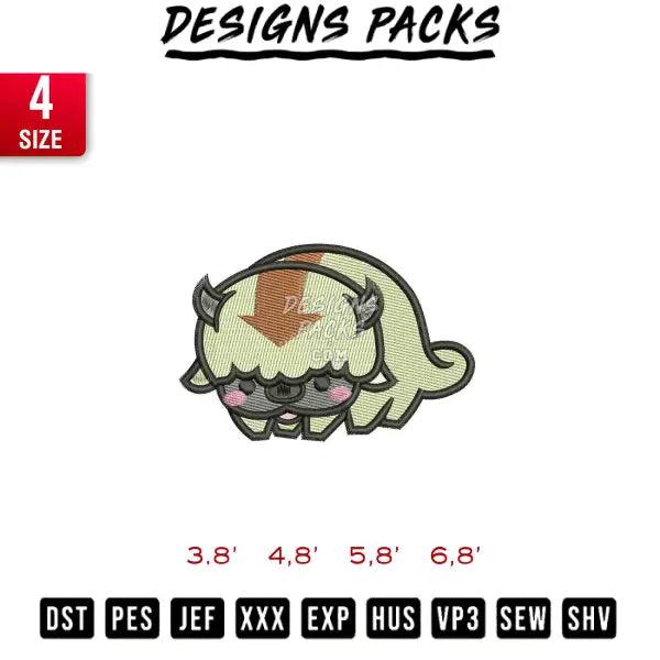 Flying bison anim Embroidery Design 