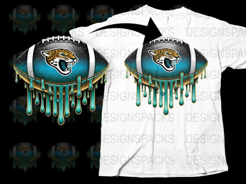 Jacksonville Jaguar Inspired Dripping Paint T-Shirt, Trendy Graphic Tee, Sports Fan Gift, Unique Design