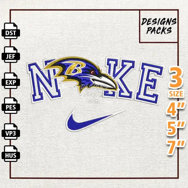 Football Baltimore Ravens Embroidery Design