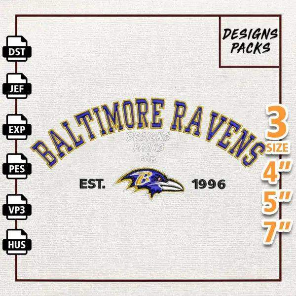 Football Baltimore Ravens Embroidery Design