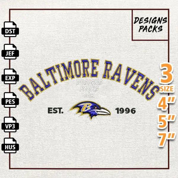 Football Baltimore Ravens Embroidery Design