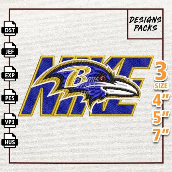 Football Baltimore Ravens Embroidery Design