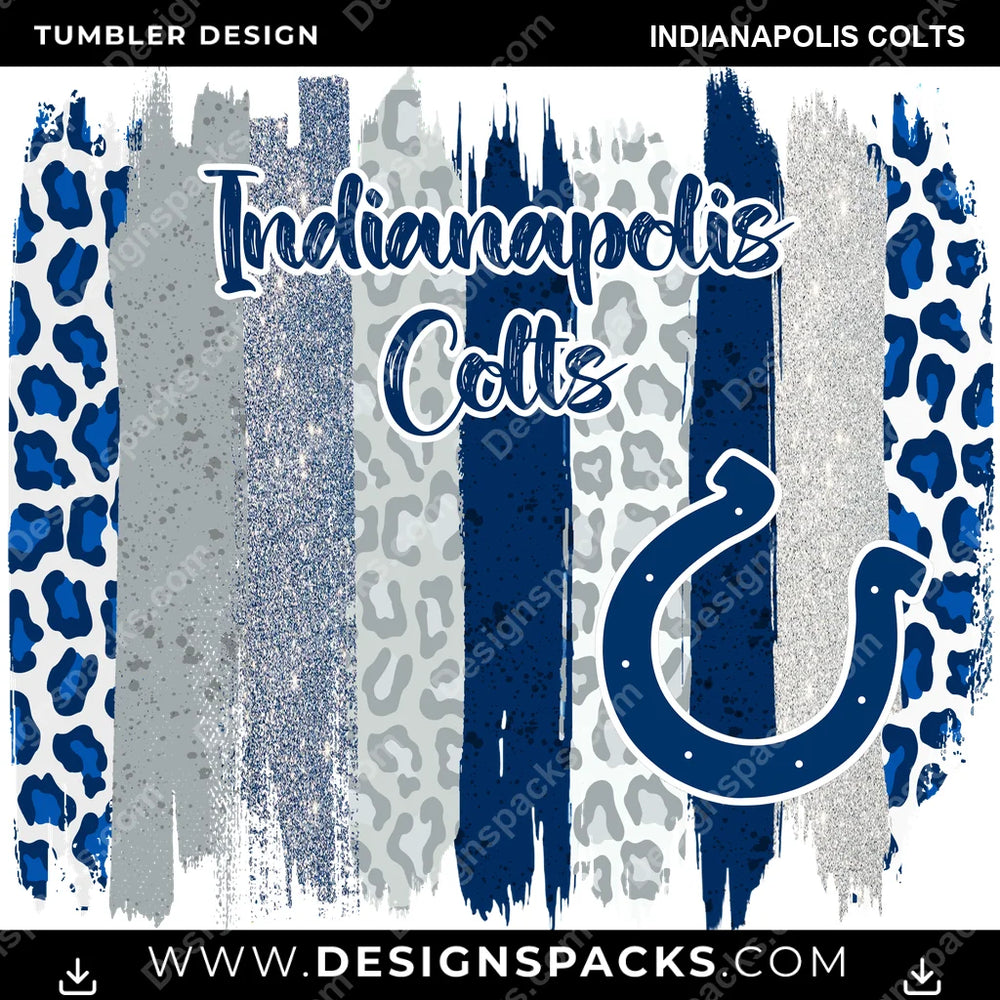 Football Brush Strokes Indianapolis Colts NFL Football Tumbler Digital Wrap Design Download