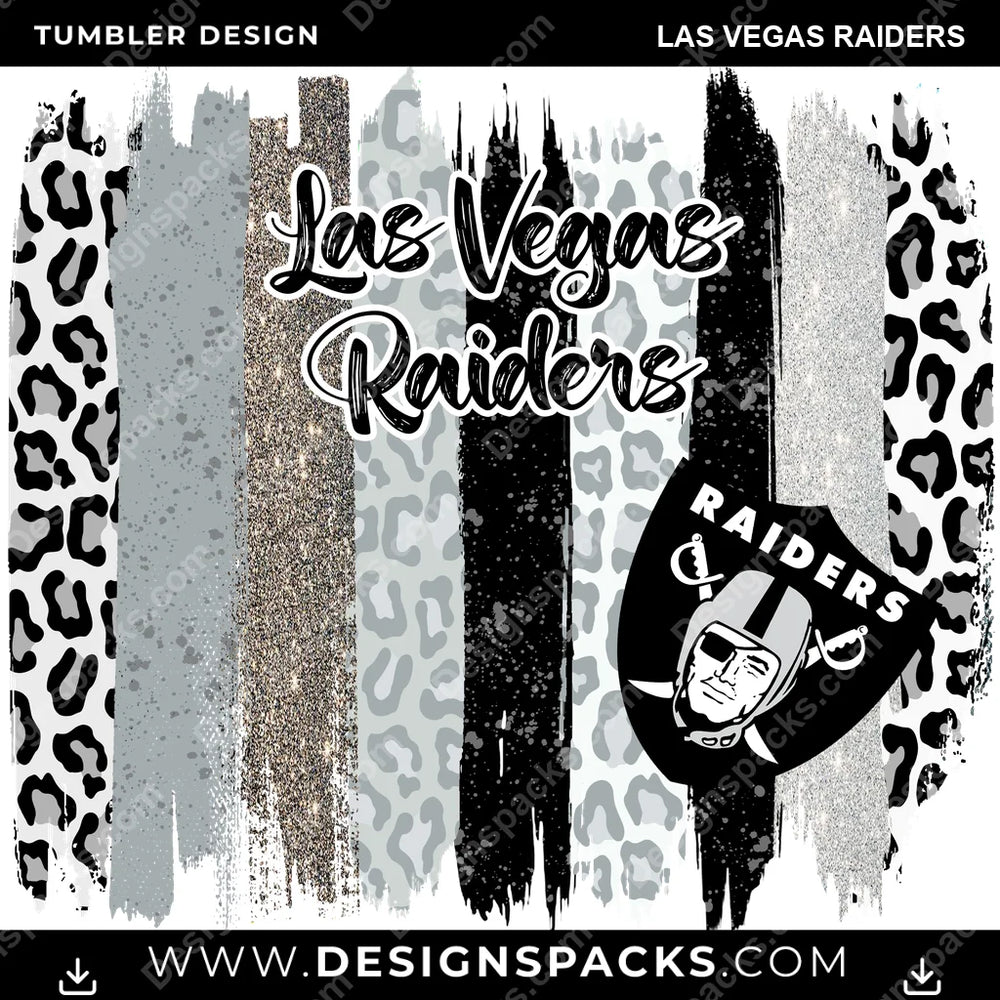 Football Brush Strokes Las Vegas Raiders NFL Football Tumbler Digital Wrap Design Download
