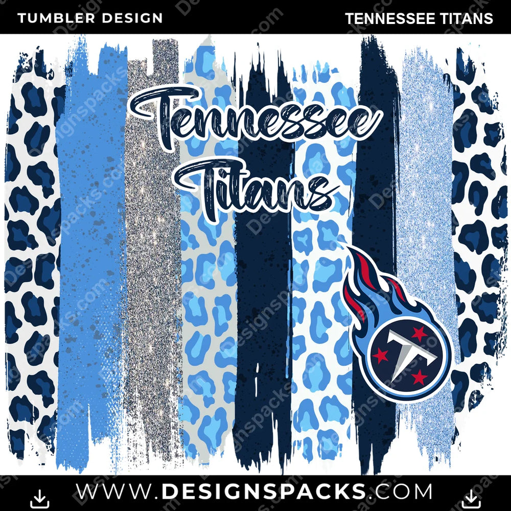 Football Brush Strokes Tennessee Titans NFL Football Tumbler Digital Wrap Design Download