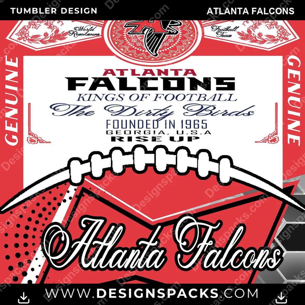 Football Bud Atlanta Falcons NFL Football Tumbler Digital Wrap Design Download