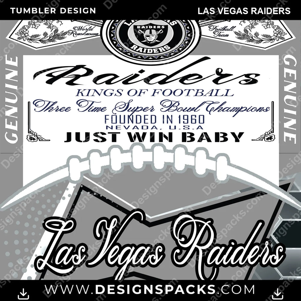 Football Bud Las Vegas Raiders NFL Football Tumbler Digital Wrap Design Download