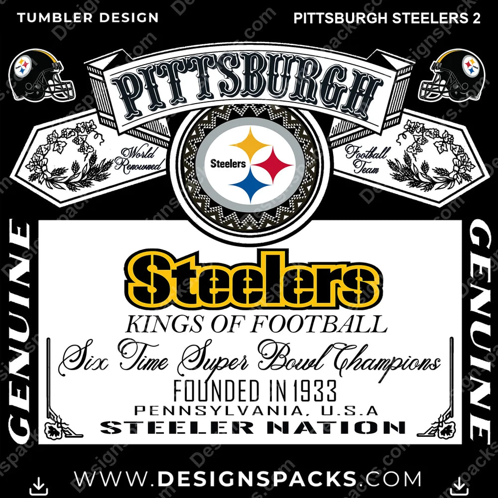 Football Bud Pittsburgh Steelers 2 NFL Football Tumbler Digital Wrap Design Download
