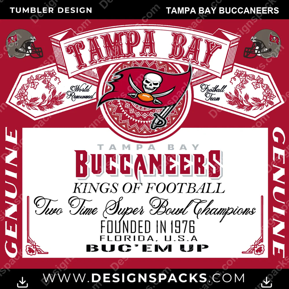 Football Bud Tampa Bay Buccaneers NFL Football Tumbler Digital Wrap Design Download