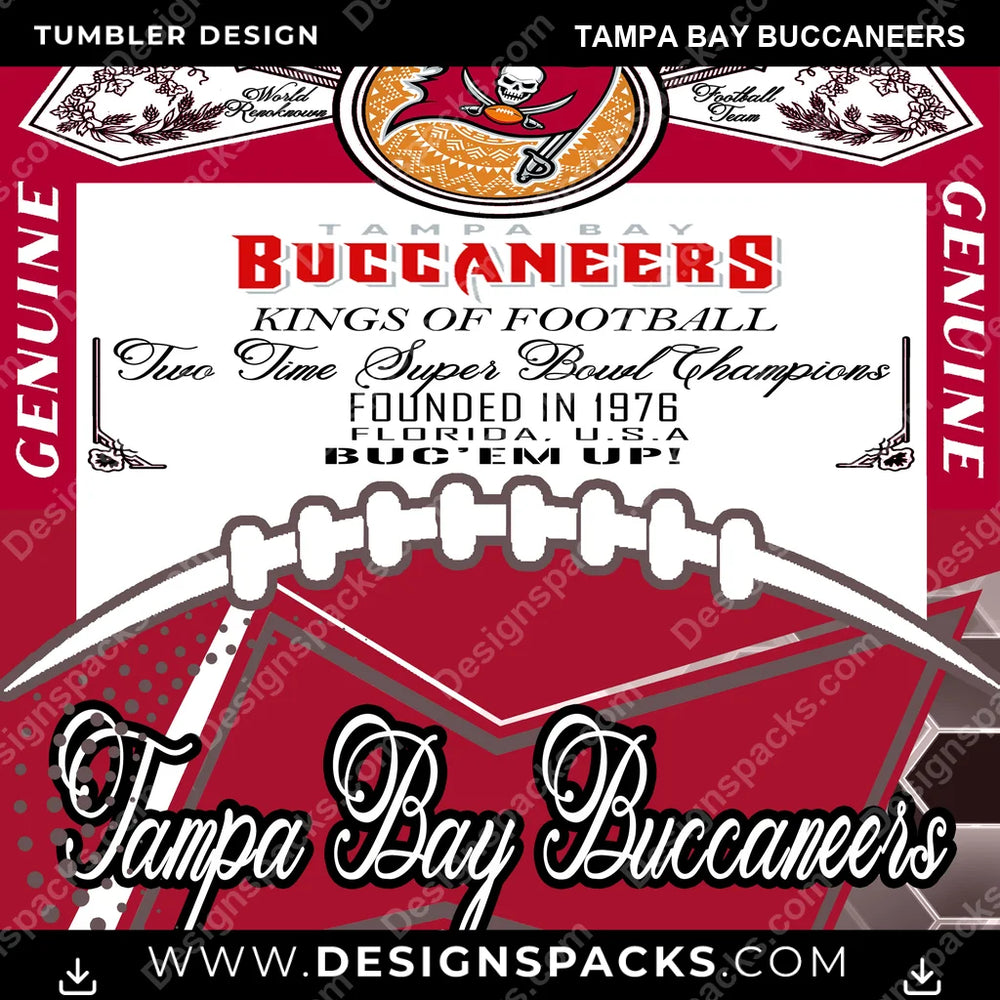 Football Bud Tampa Bay Buccaneers NFL Football Tumbler Digital Wrap Design Download