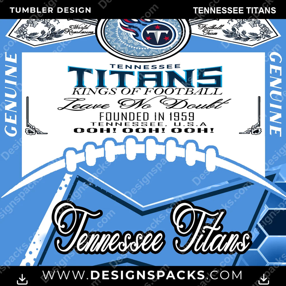 Football Bud Tennessee Titans NFL Football Tumbler Digital Wrap Design Download