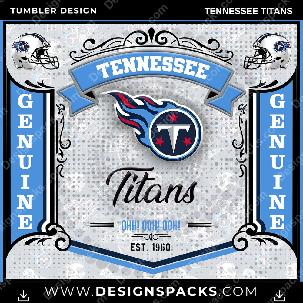 Football Bud Tennessee Titans NFL Football Tumbler Digital Wrap Design Download