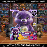 Load image into Gallery viewer, Football Care Bear Box Minnesota Vikings NFL Football Tumbler Digital Wrap Design Download
