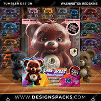 Load image into Gallery viewer, Football Care Bear Box Washington Redskins NFL Football Tumbler Digital Wrap Design Download
