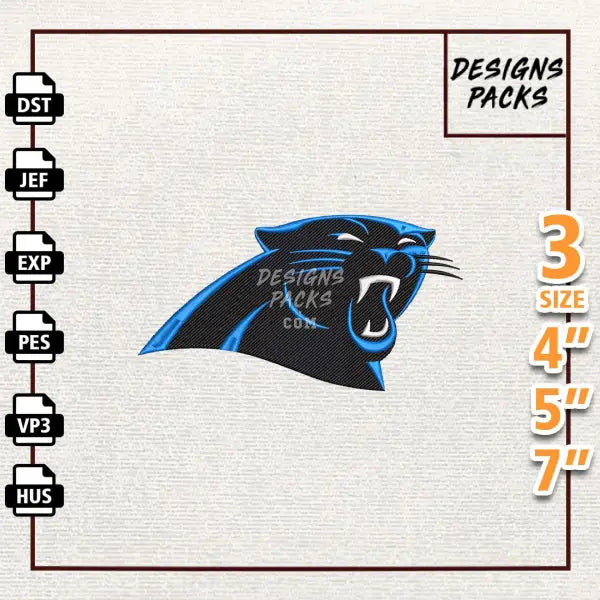 Football Carolina Panthers Embroidery Design