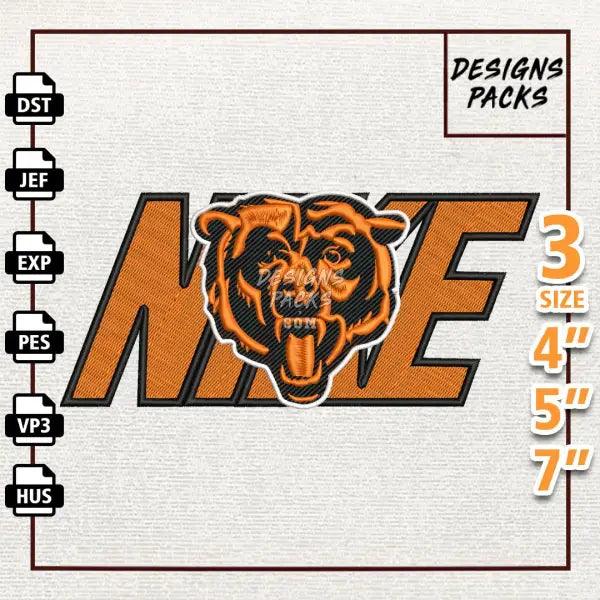 Football Chicago Bears Embroidery Design