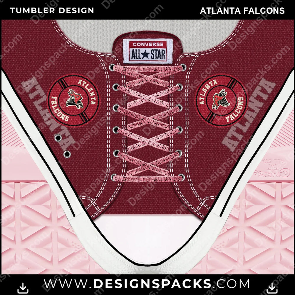 Football Converse Atlanta Falcons NFL Football Tumbler Digital Wrap Design Download