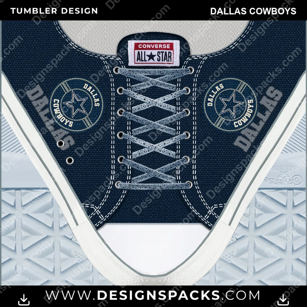 Football Converse Dallas Cowboys NFL Football Tumbler Digital Wrap Design Download