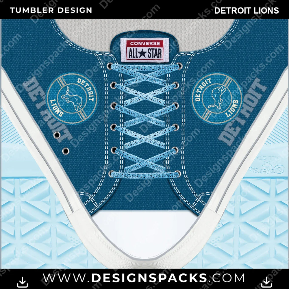 Football Converse Detroit Lions NFL Football Tumbler Digital Wrap Design Download