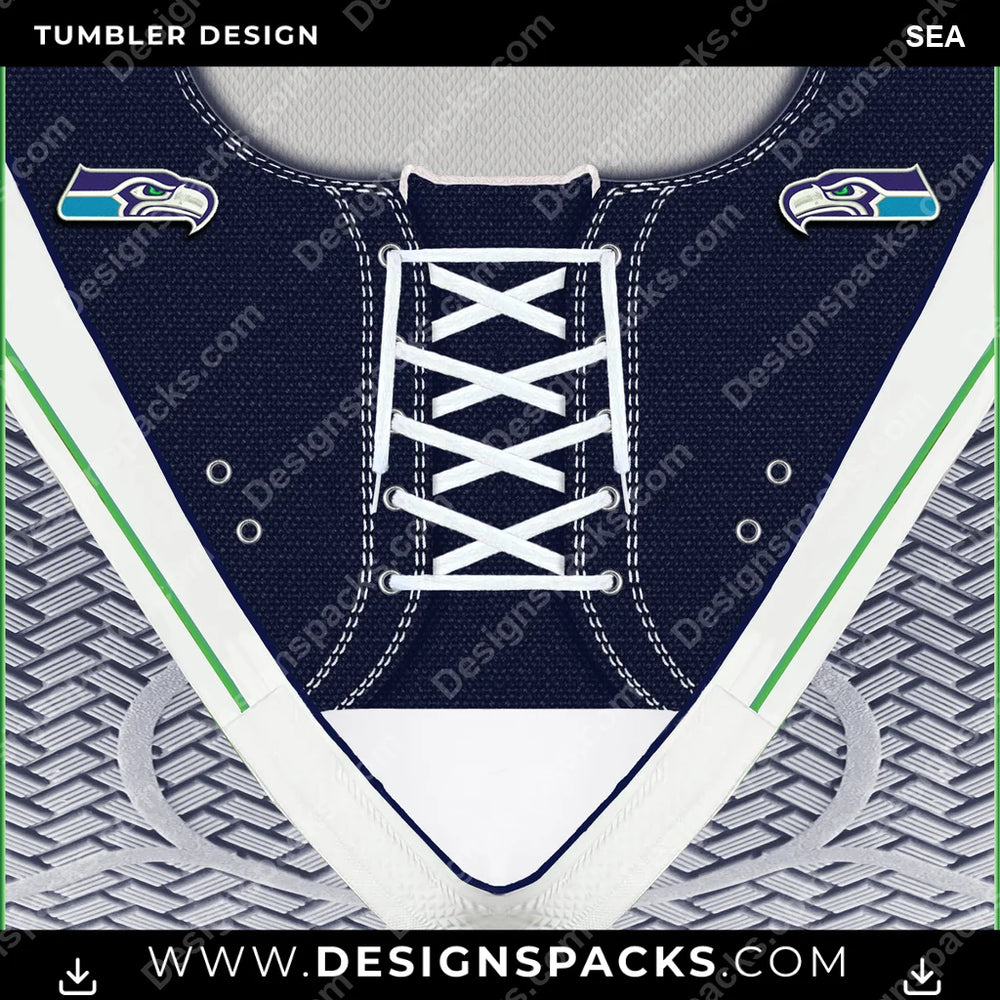 Football Converse Embroidered SEA NFL Football Tumbler Digital Wrap Design Download