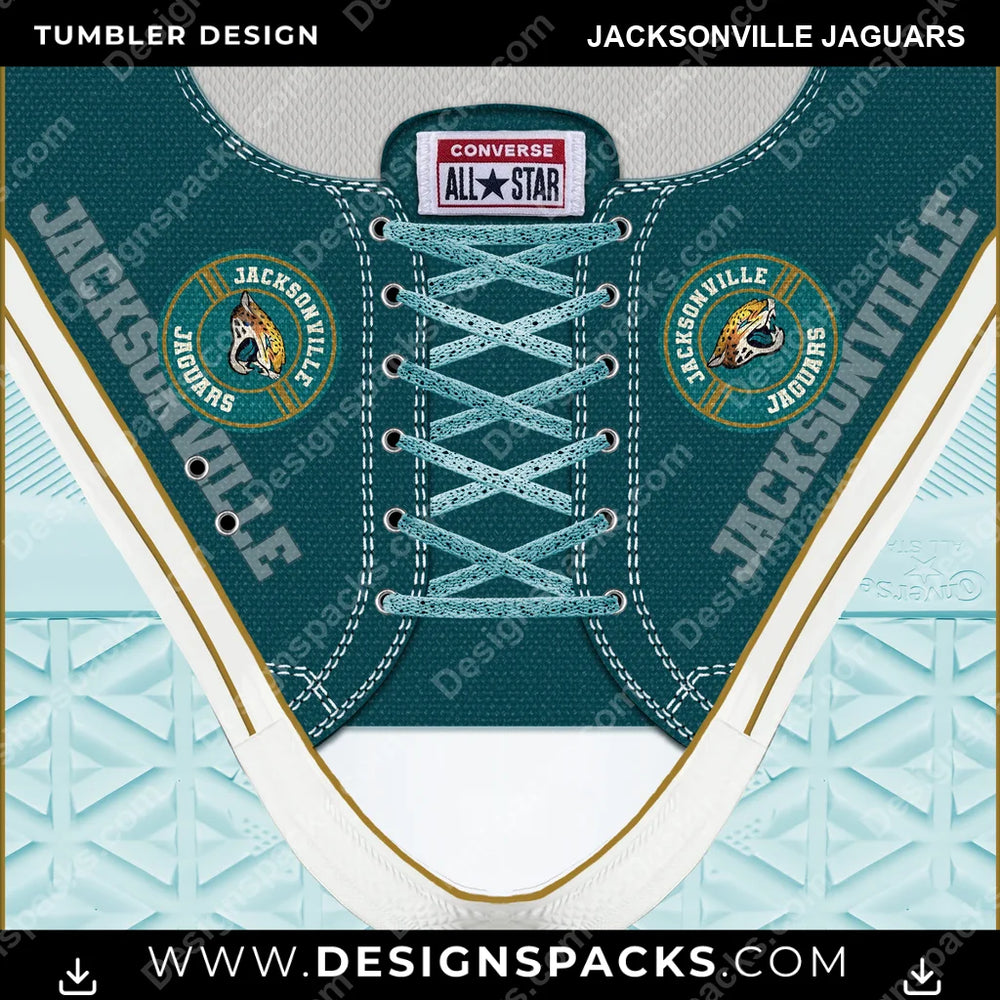 Football Converse Jacksonville Jaguars NFL Football Tumbler Digital Wrap Design Download