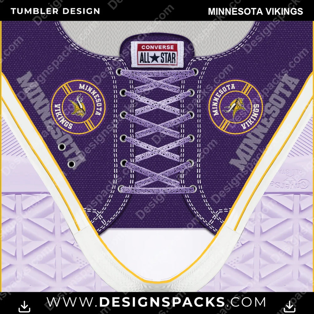Football Converse Minnesota Vikings NFL Football Tumbler Digital Wrap Design Download