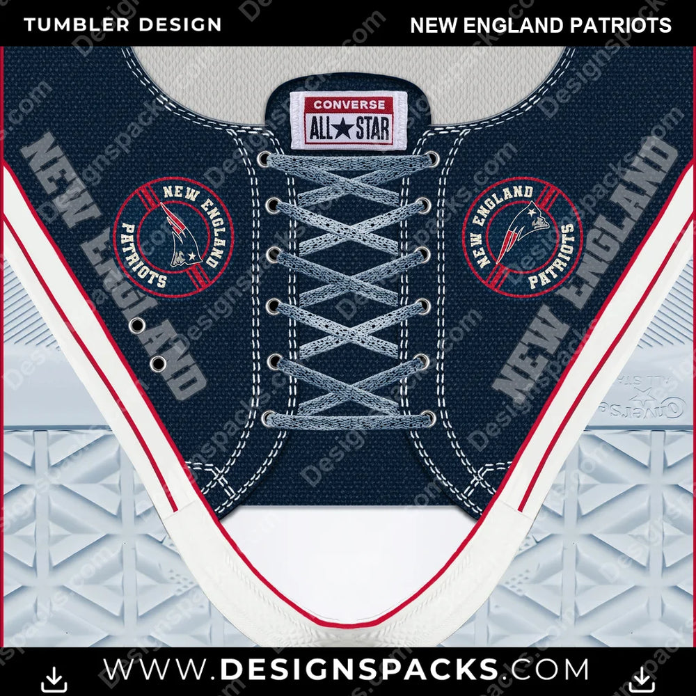 Football Converse New England Patriots NFL Football Tumbler Digital Wrap Design Download
