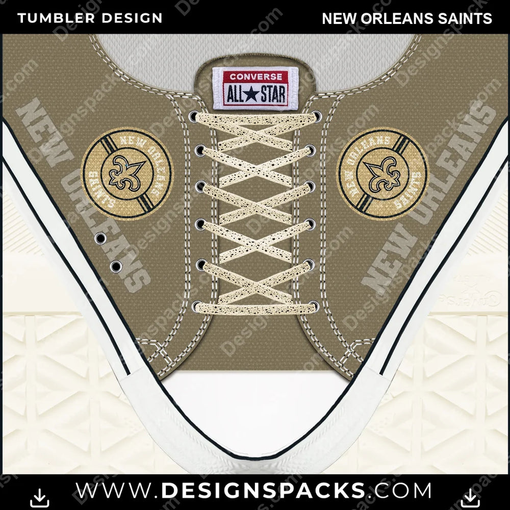 Football Converse New Orleans Saints NFL Football Tumbler Digital Wrap Design Download
