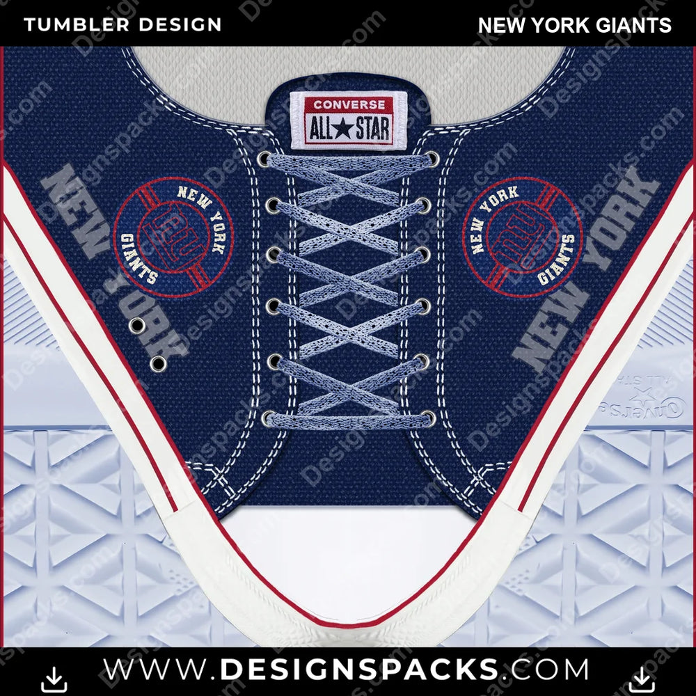 Football Converse New York Giants NFL Football Tumbler Digital Wrap Design Download