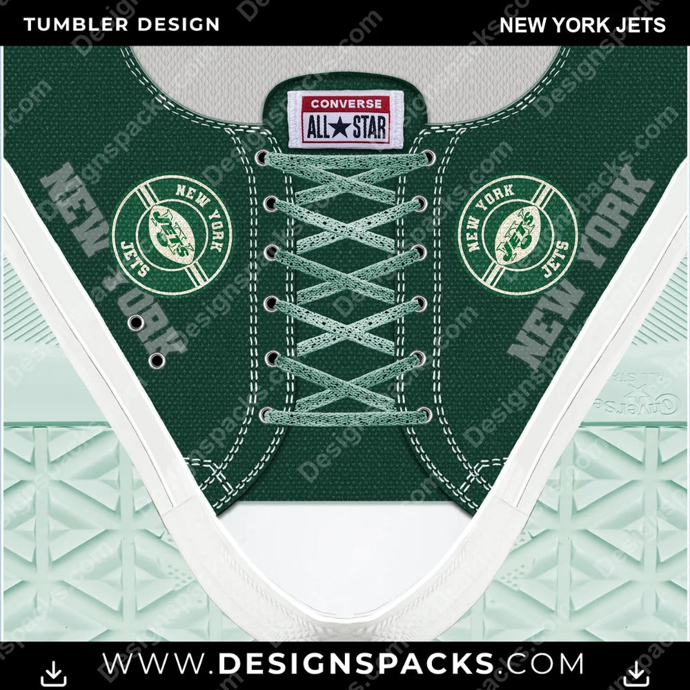 Football Converse New York Jets NFL Football Tumbler Digital Wrap Design Download