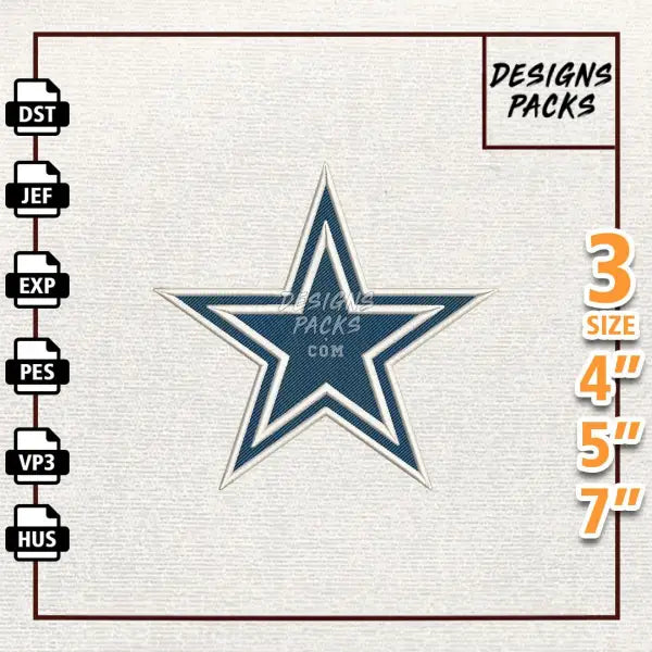 Football Dallas Cowboys Embroidery Design