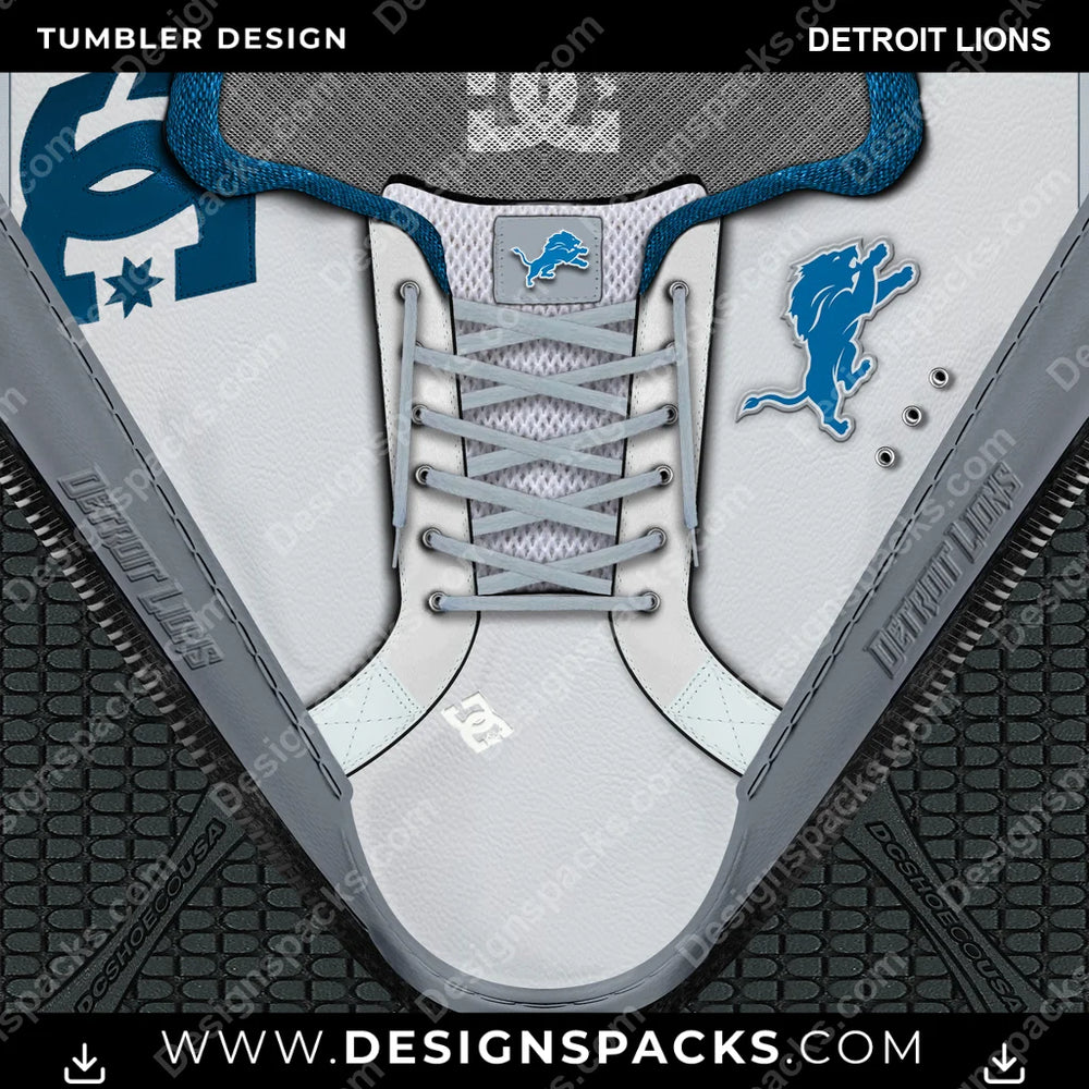 Football DC Sneaker Detroit Lions NFL Football Tumbler Digital Wrap Design Download