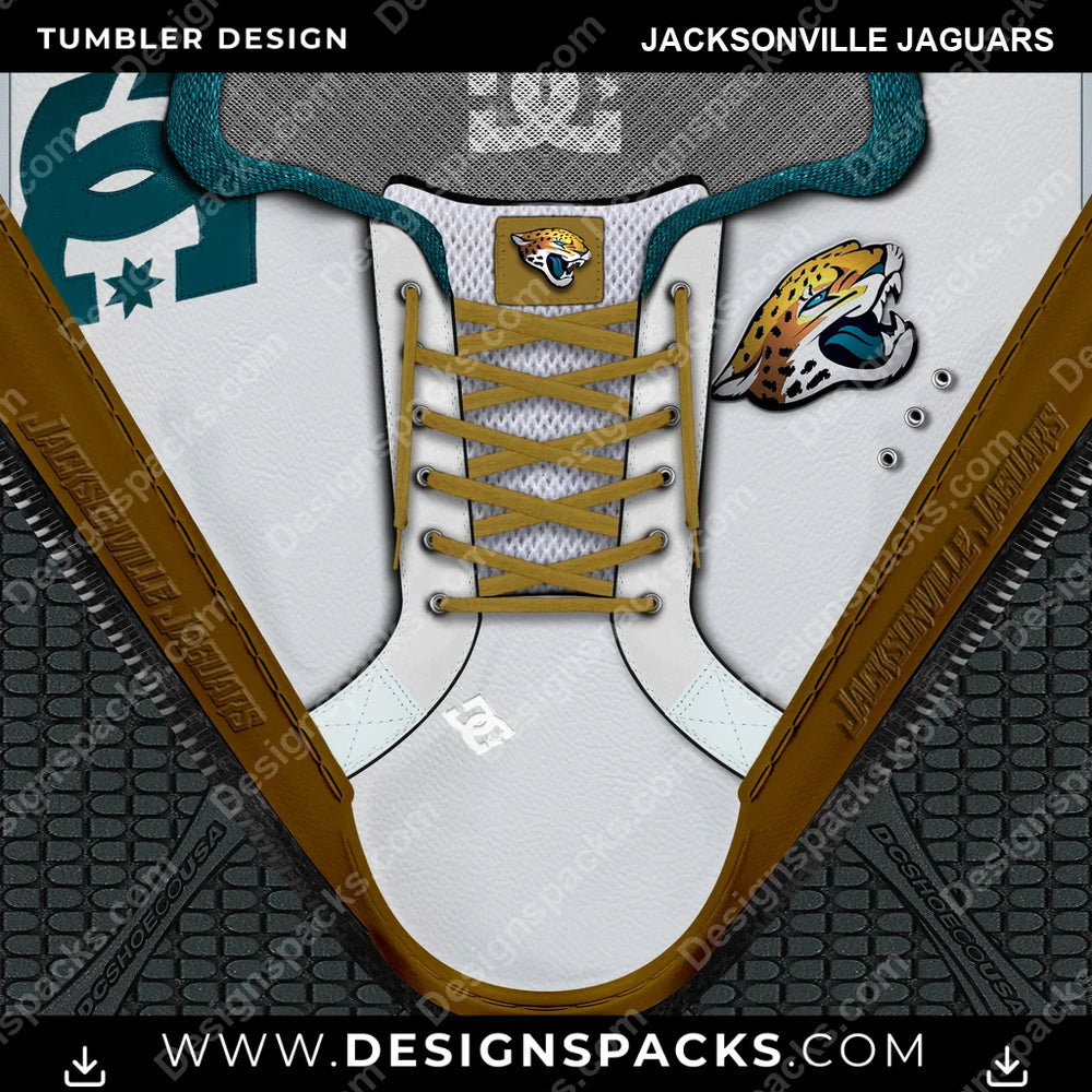 Football DC Sneaker Jacksonville Jaguars NFL Football Tumbler Digital Wrap Design Download