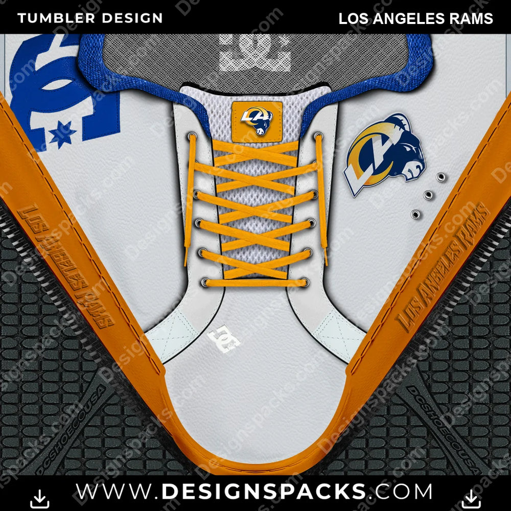 Football DC Sneaker Los Angeles Rams NFL Football Tumbler Digital Wrap Design Download