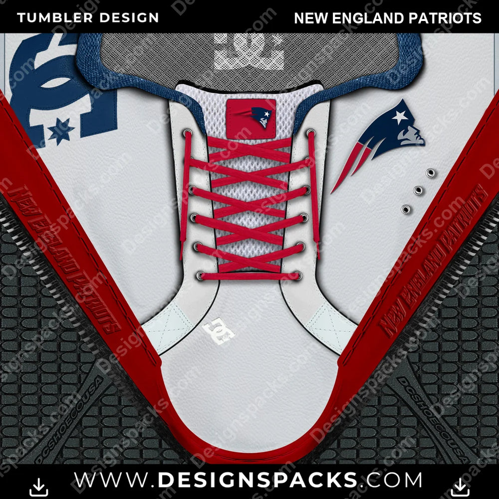 Football DC Sneaker New England Patriots NFL Football Tumbler Digital Wrap Design Download