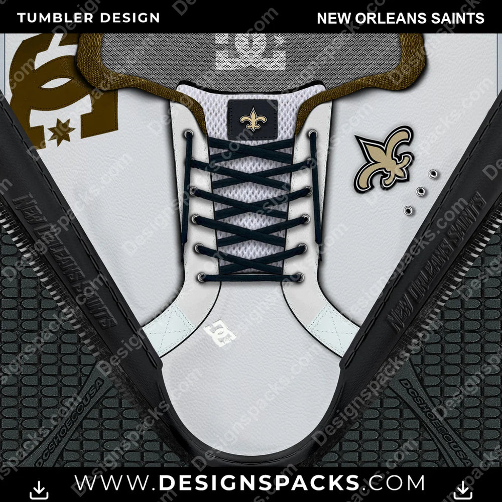 Football DC Sneaker New Orleans Saints NFL Football Tumbler Digital Wrap Design Download