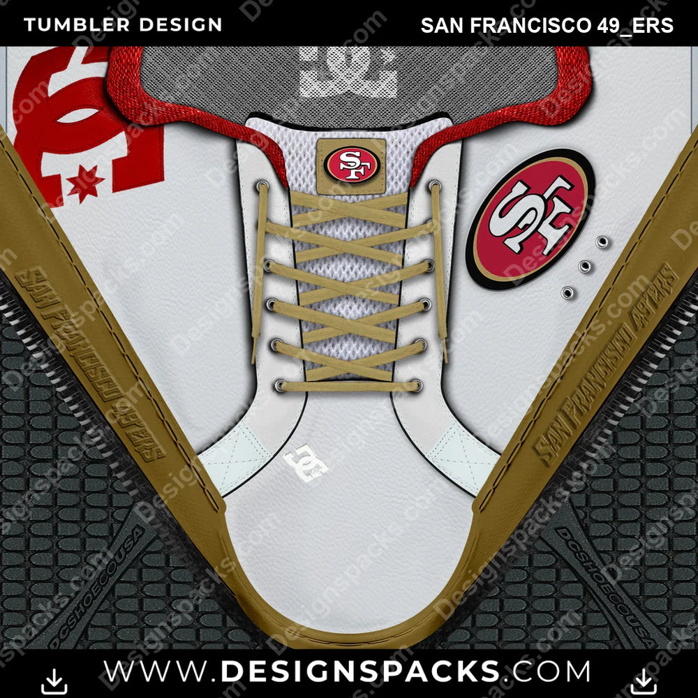 Football DC Sneaker San Francisco 49ers NFL Football Tumbler Digital Wrap Design Download