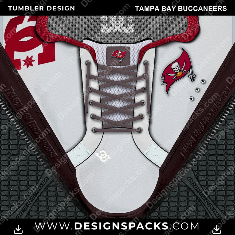 Football DC Sneaker Tampa Bay Buccaneers NFL Football Tumbler Digital Wrap Design Download
