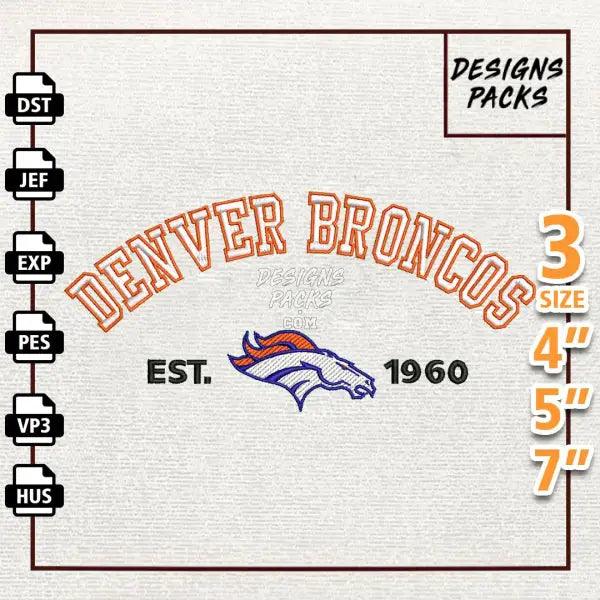 Football Denver Broncos Embroidery Design