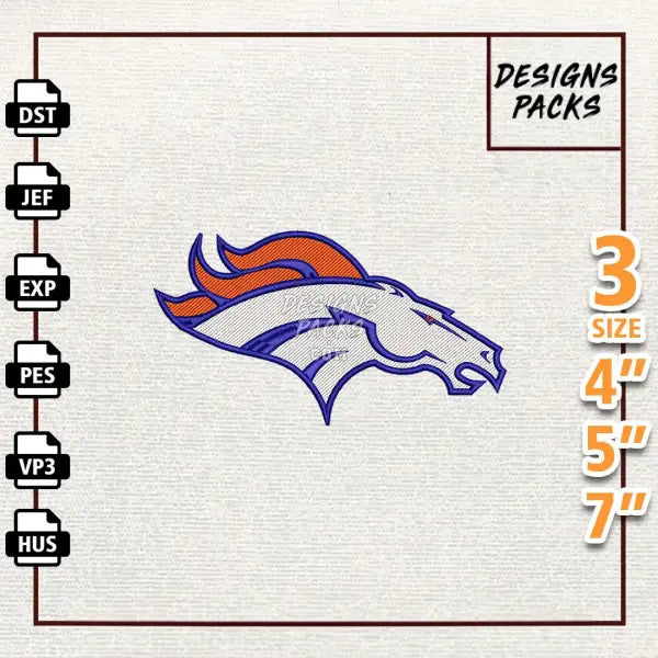 Football Denver Broncos Embroidery Design