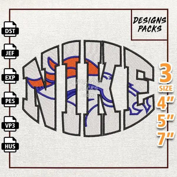 Football Denver Broncos Football Logo Embroidery Design