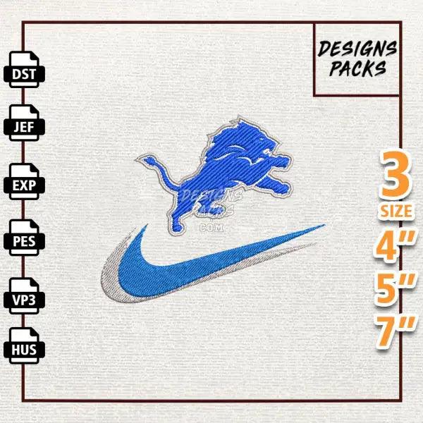 Football Detroit Lions Embroidery Design