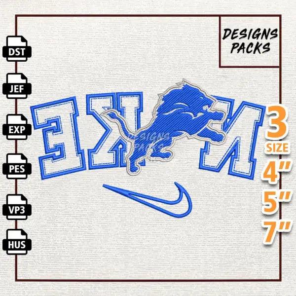 Football Detroit Lions Embroidery Design