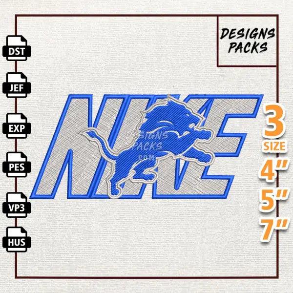 Football Detroit Lions Embroidery Design